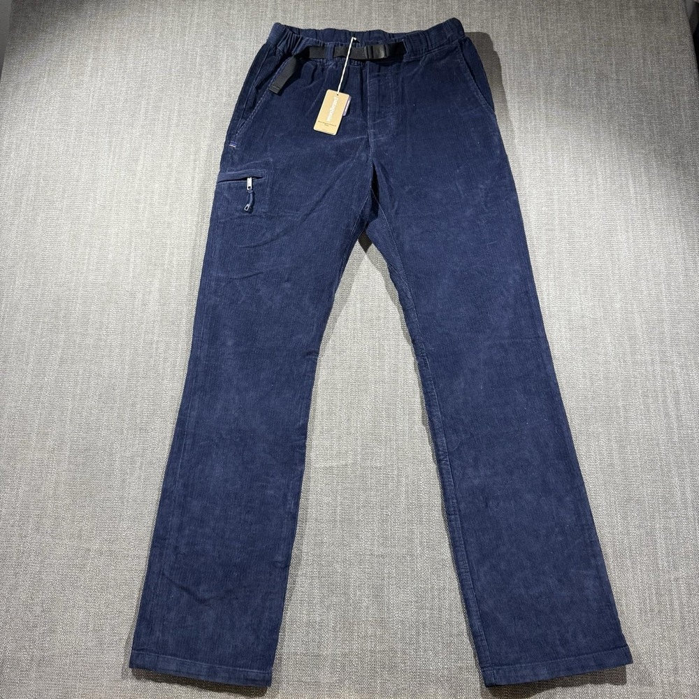 Patagonia Pants Mens XS Blue‎ Organic Cotton Corduroy Chino Elastic Waist Belted